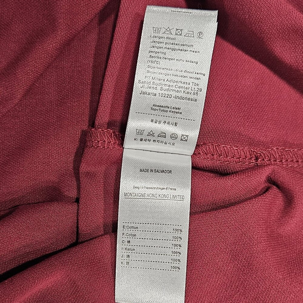 Lacoste Slim Fit Polo Shirt XL Burgundy Cotton Crocodile Logo - Picture 6 of 7